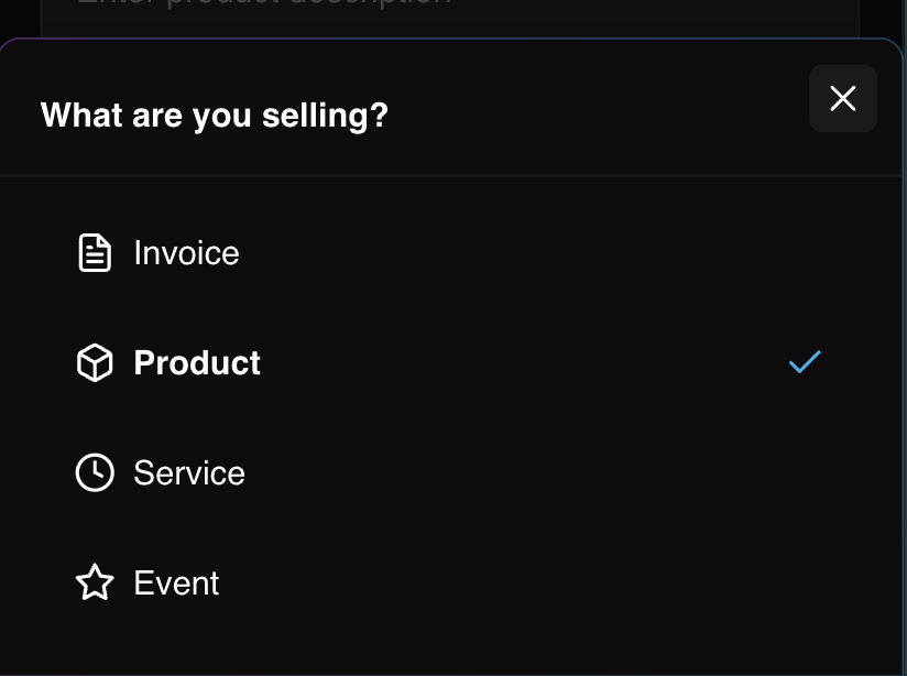 Product options interface